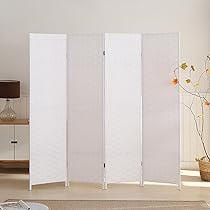 展示品　月 雲 山　衝立　パーティション　つい立　間仕切り　折畳み　目隠し　民藝 Amazon｜Cuwocnt パーテーション 和風 衝立て 高さ148cm 4連 ラタン